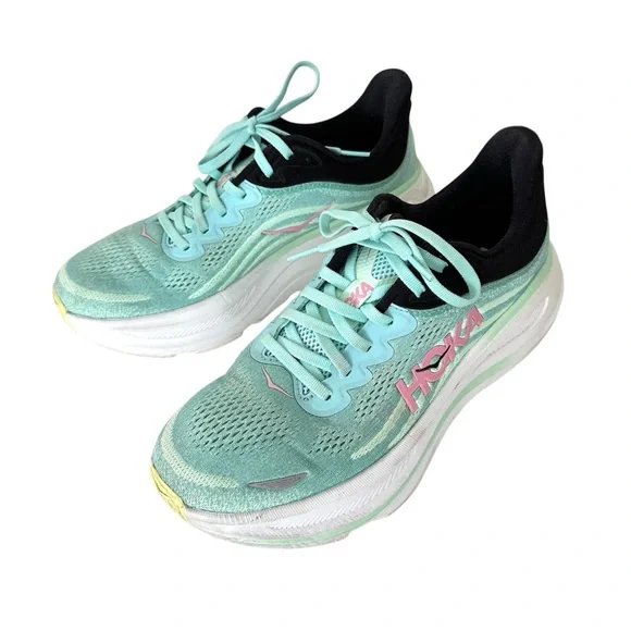 Hoka Bondi 9 Blue Spark/ Mint Flourite Women’s 9.5 - Picture 1 of 7